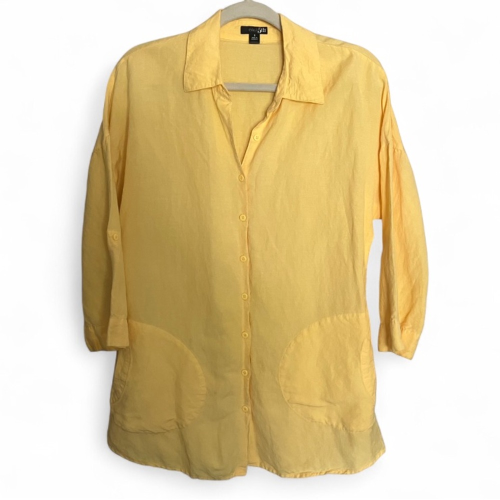 east5th yellow oversized button down women’s size small